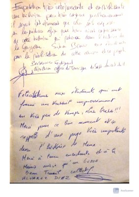 Extrait du livre d'or